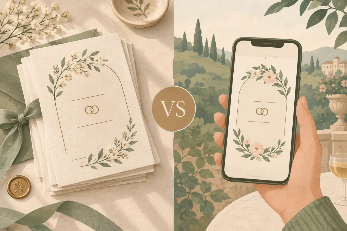 So sánh thiệp cưới giấy và thiệp cưới online theo chi phí và tính năng