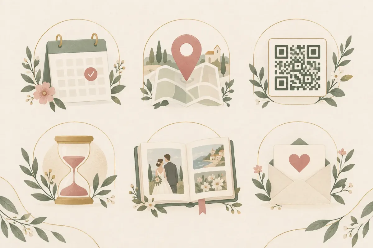 6 tính năng của thiệp cưới online: RSVP, bản đồ, QR mừng cưới, đếm ngược, album ảnh, lời chúc