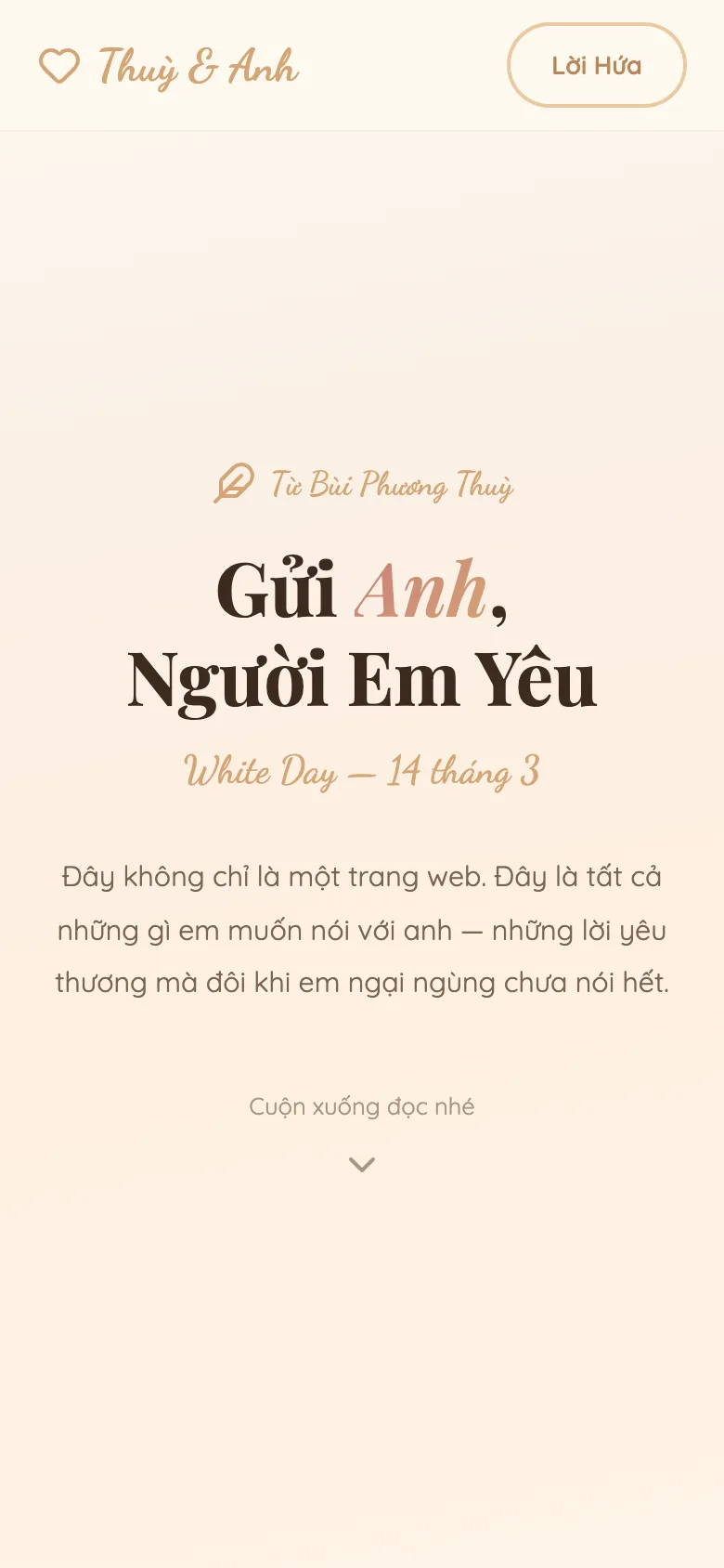 Thiệp Tỏ Tình "Gửi Anh" — Thư Tình Ngày 14/3