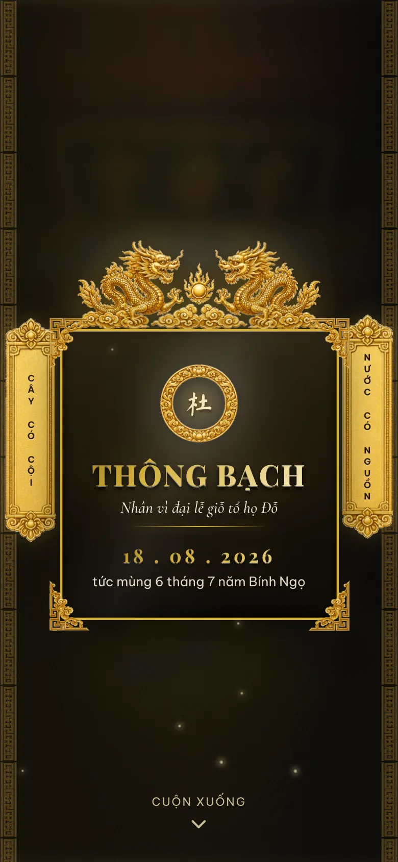 Thiệp Giỗ Tổ Dòng Họ — Hoành Phi