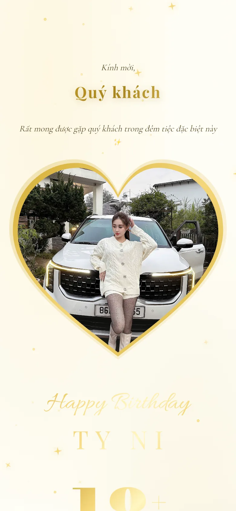 Thiệp Sinh Nhật Ty Ni - White Gold Bling Bling