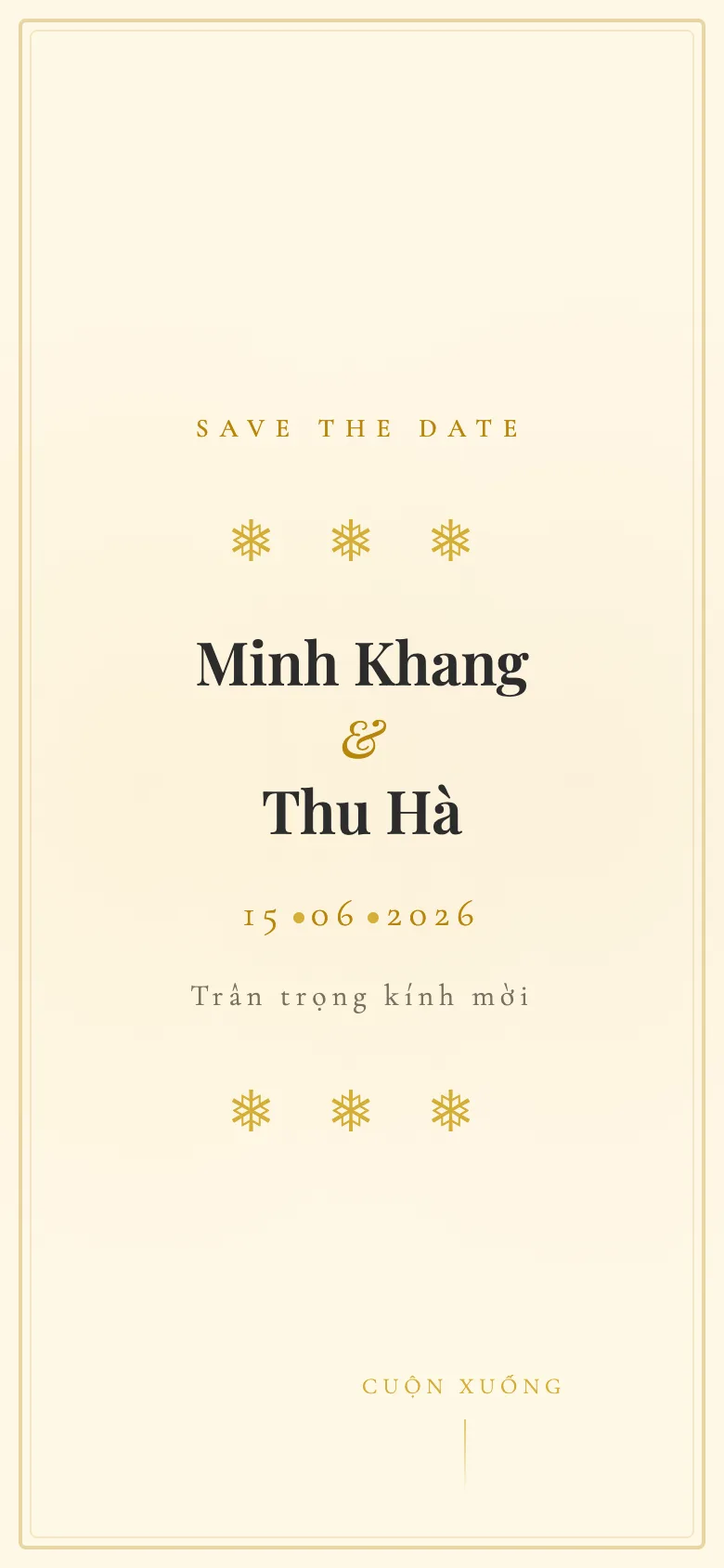 Thiệp Cưới Classic Elegant — Minh Khang & Thu Hà