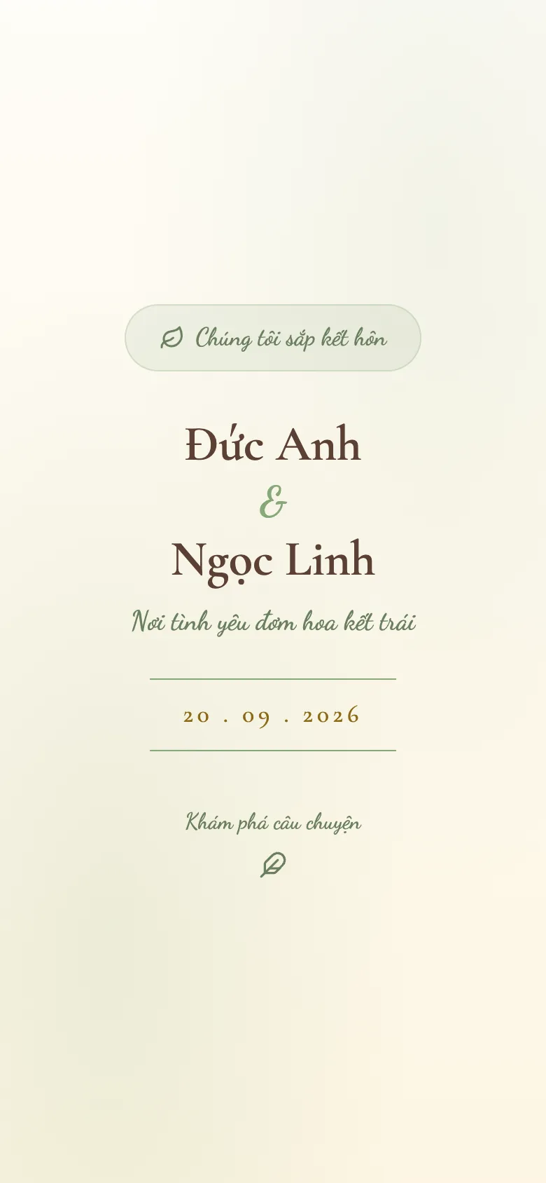 Thiệp Cưới Rustic Garden — Đức Anh & Ngọc Linh