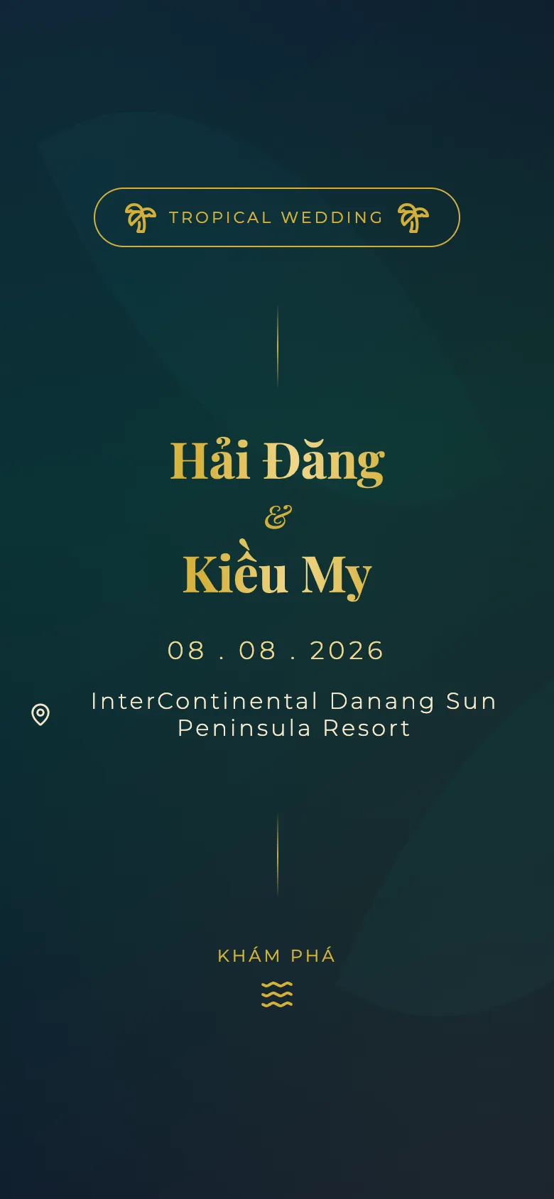 Thiệp Cưới Tropical Luxe — Hải Đăng & Kiều My