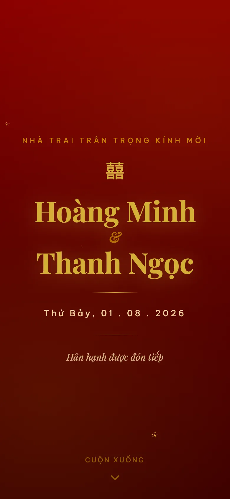 Thiệp Cưới Truyền Thống - Song Long Đỏ