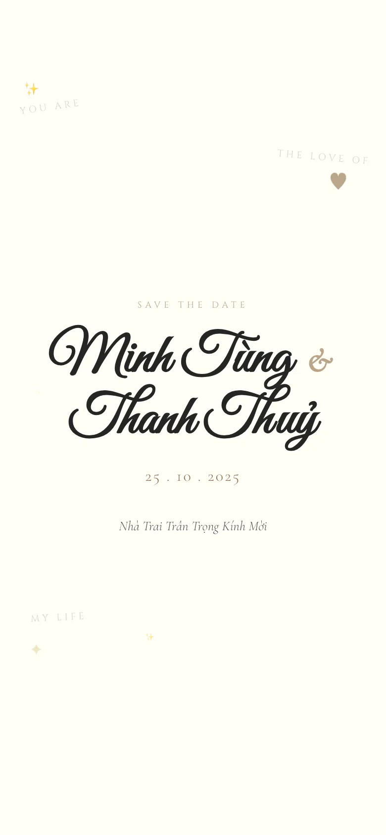 Thiệp Cưới Elegant Black & Gold