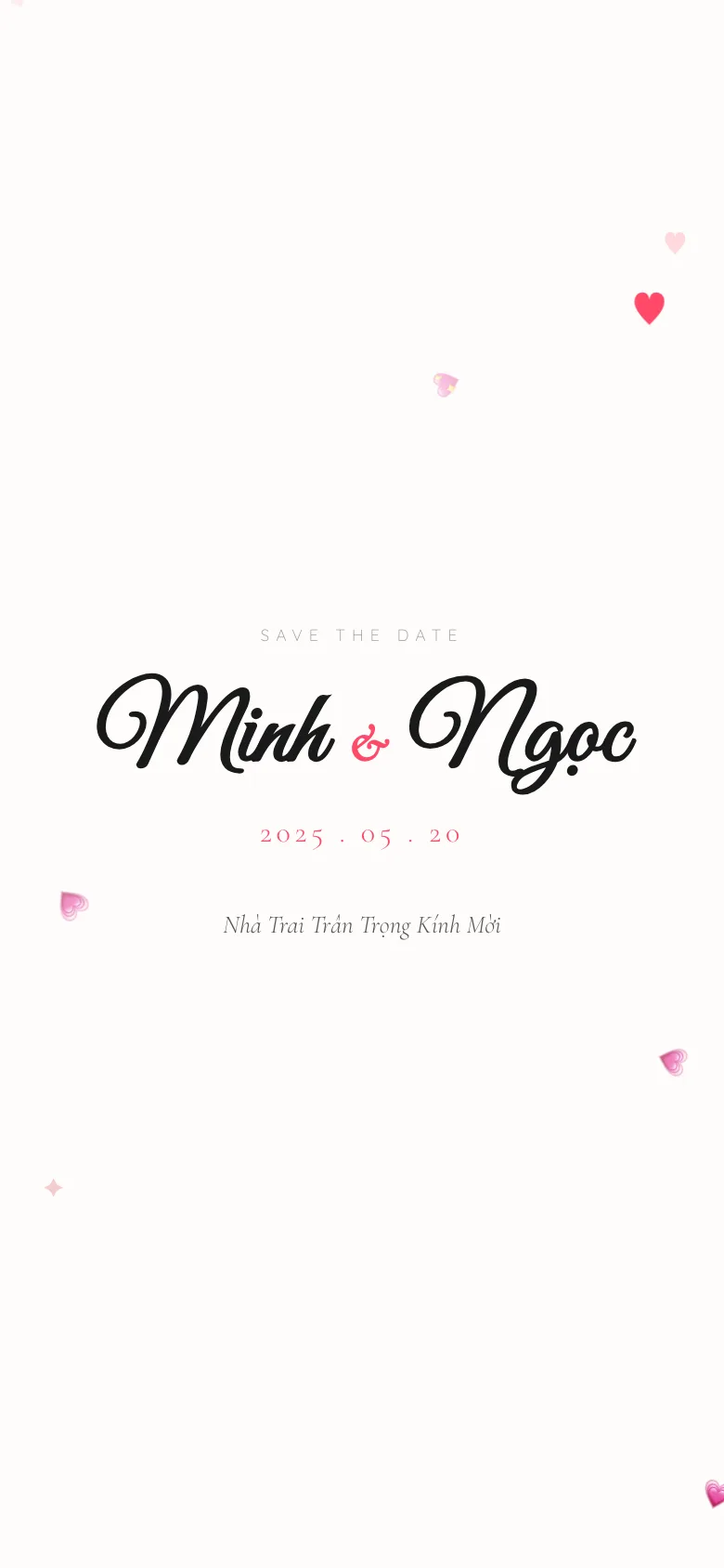 Thiệp Cưới Modern Romantic (3 màu)