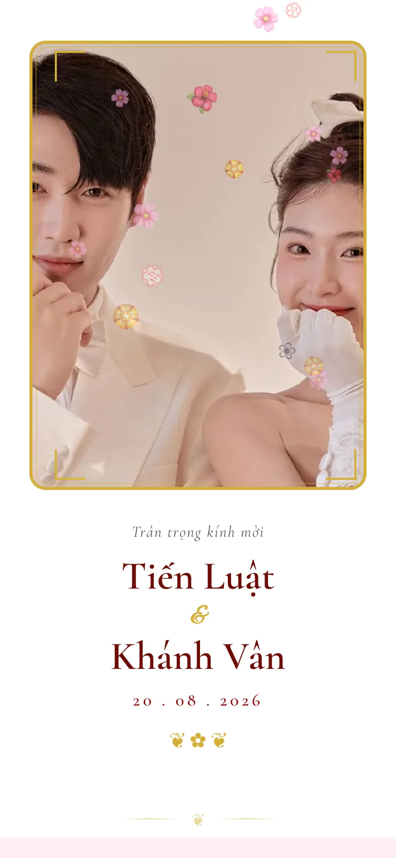 Thiệp Cưới - Red Traditional Curtain