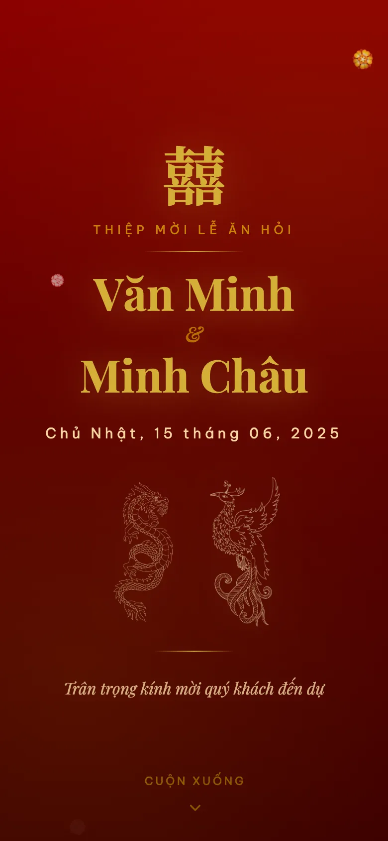 Thiệp Ăn Hỏi — Truyền Thống Đỏ Vàng