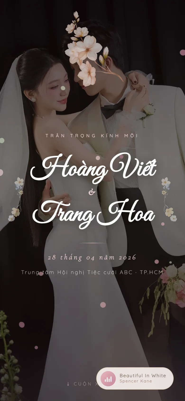 Thiệp Cưới Blush Romantic — Viết & Trang Hoa