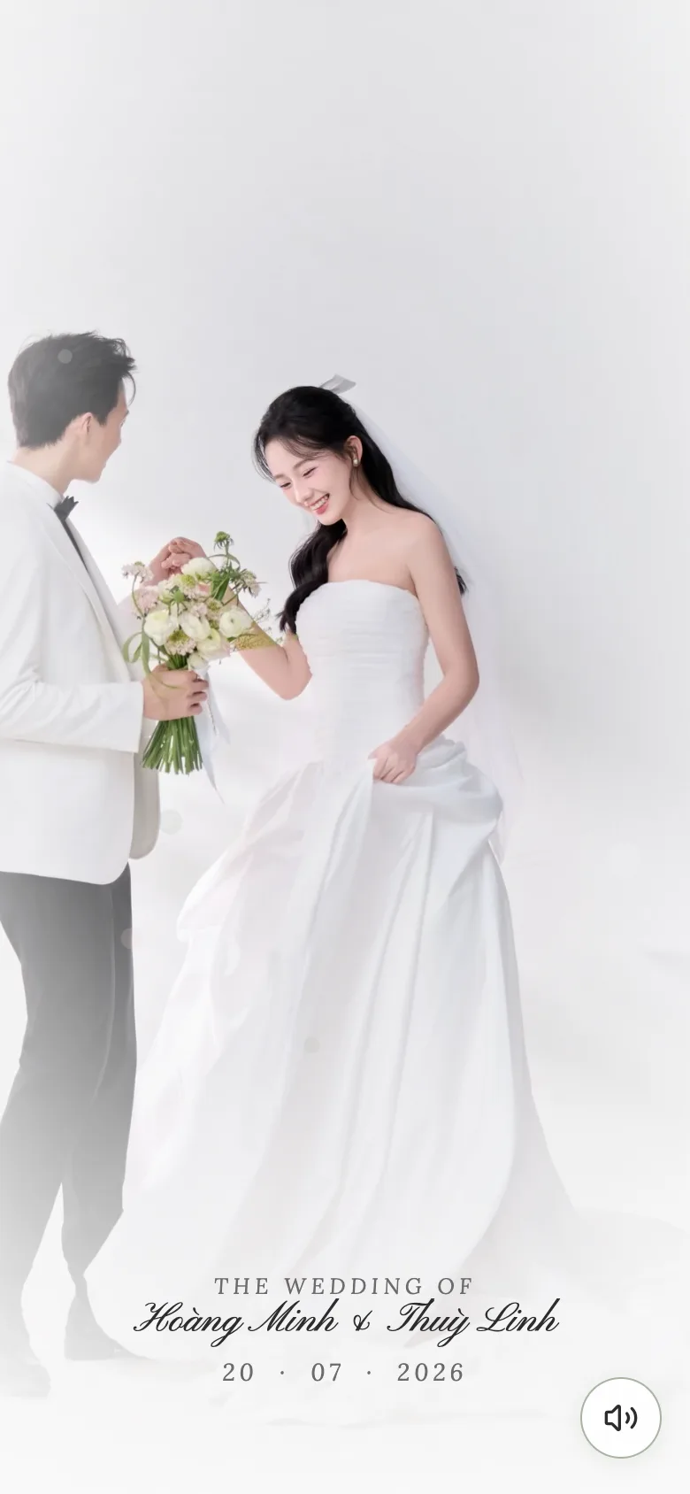 Thiệp Cưới Hoa Trắng Mộng Mơ