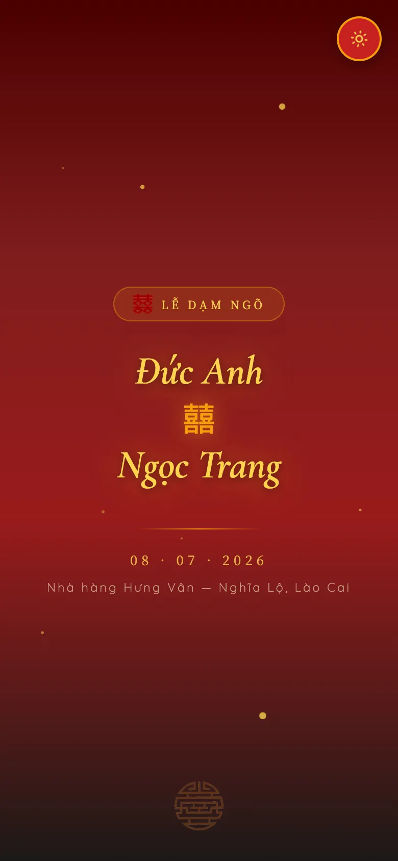 Thiệp Dạm Ngõ Song Hỷ Đỏ Truyền Thống