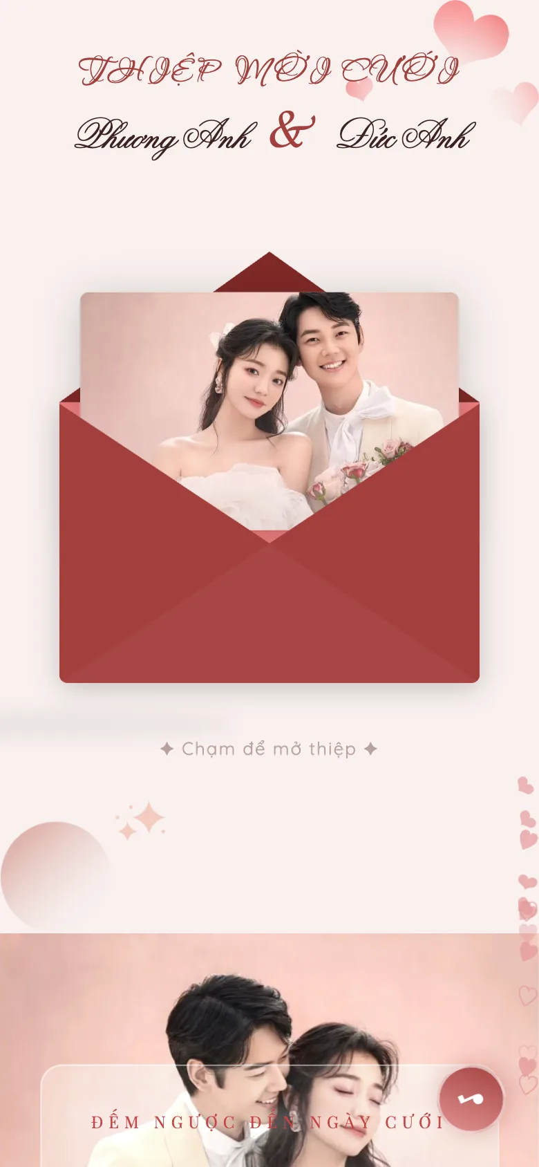 Thiệp cưới Pink Pastel Korean
