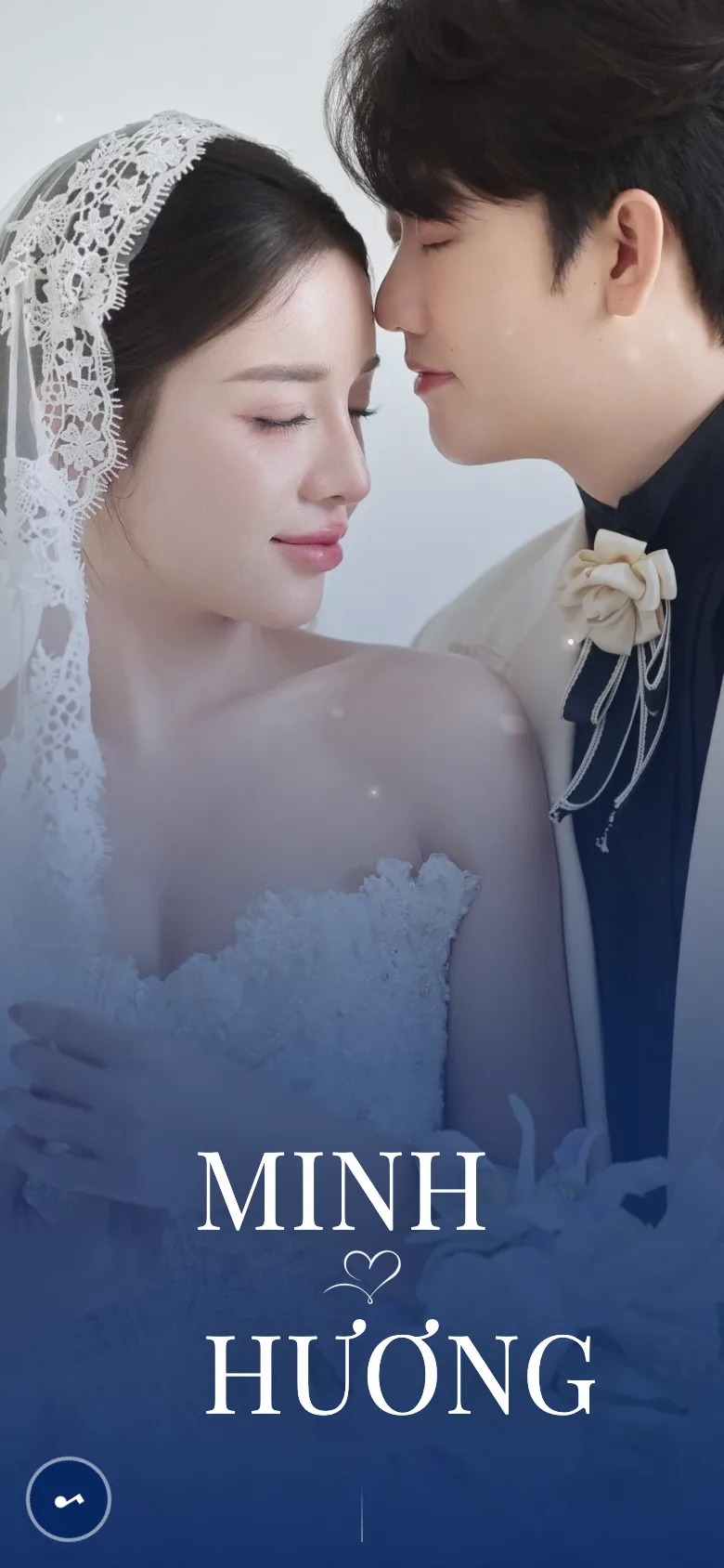 Thiệp Cưới Bích Ngọc Trai — Phong Bì Navy & Song Hỷ