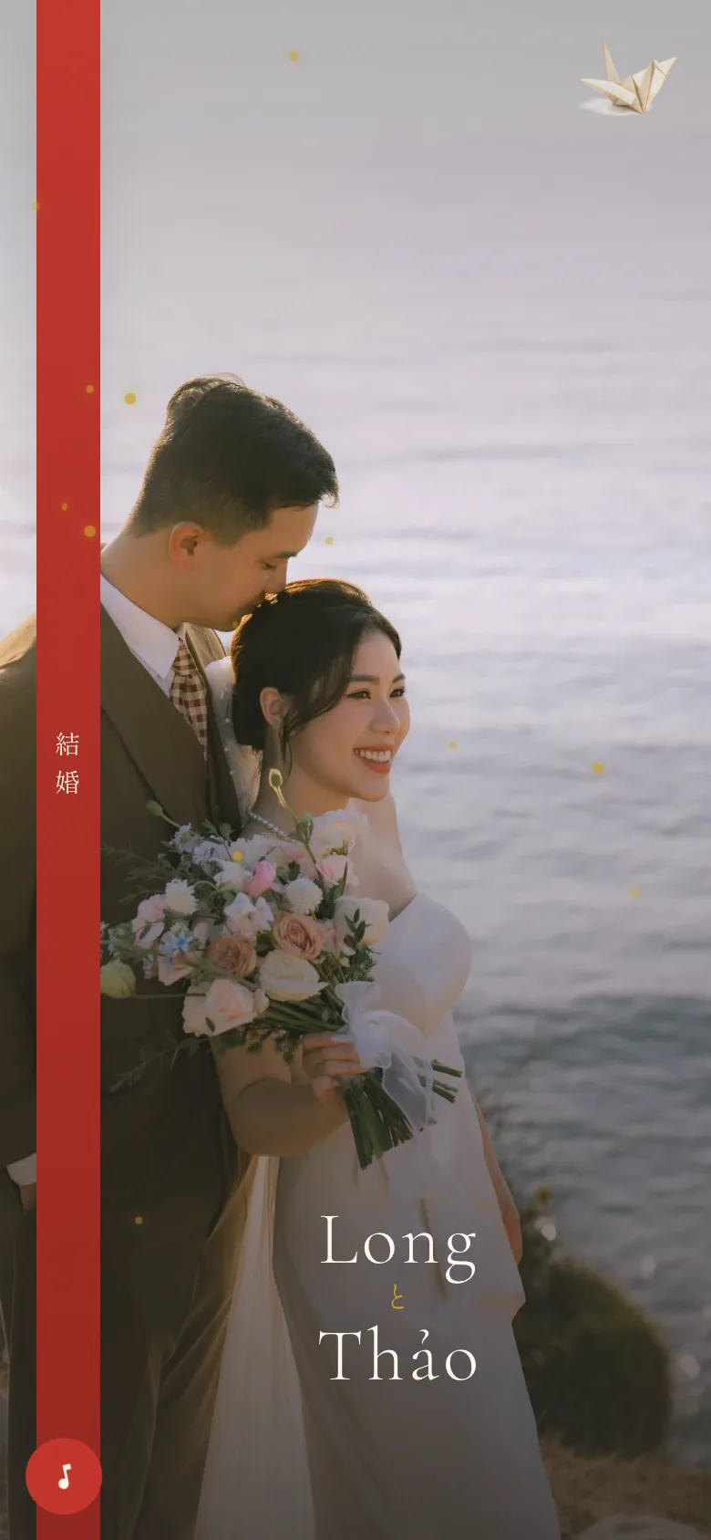 Thiệp Cưới Mizuhiki — Nút Kết Duyên Đỏ Kim