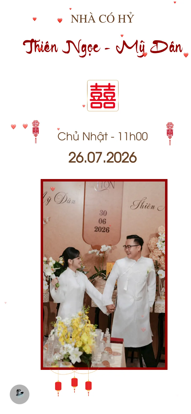 Thiệp Cưới Đỏ Vàng Cổ Điển Sang Trọng